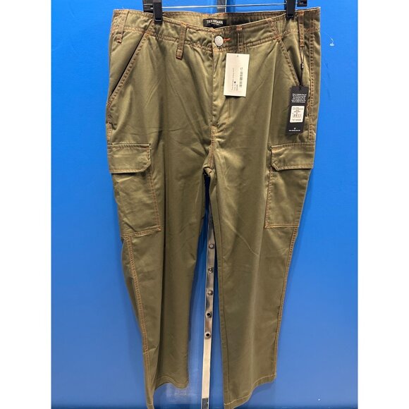 True Religion Mens Cargo Pants Kalamata/Papaya Orange Size 36 65% Polyester & 35 - Picture 1 of 7